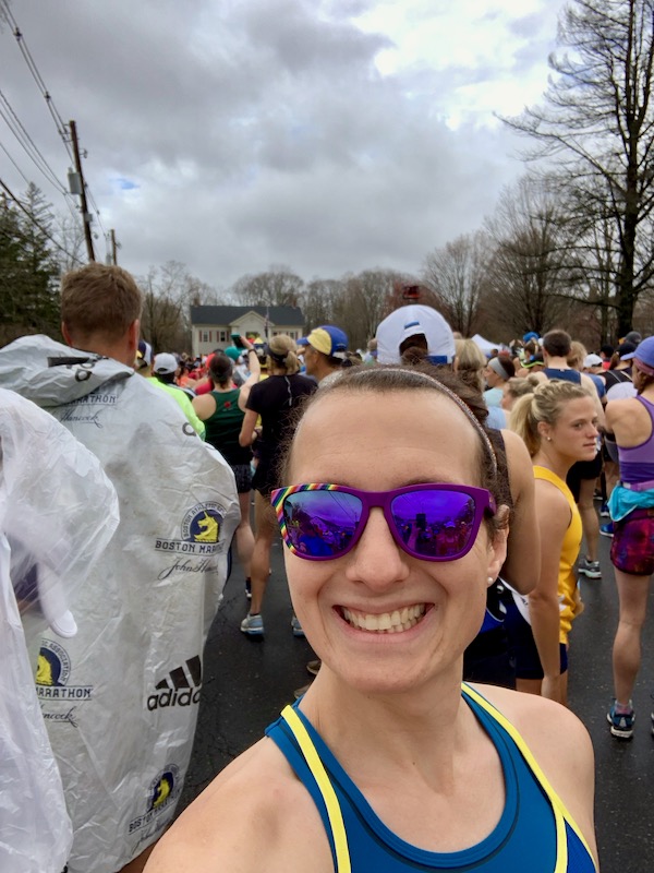 Selfie of Amelia at the start of the race