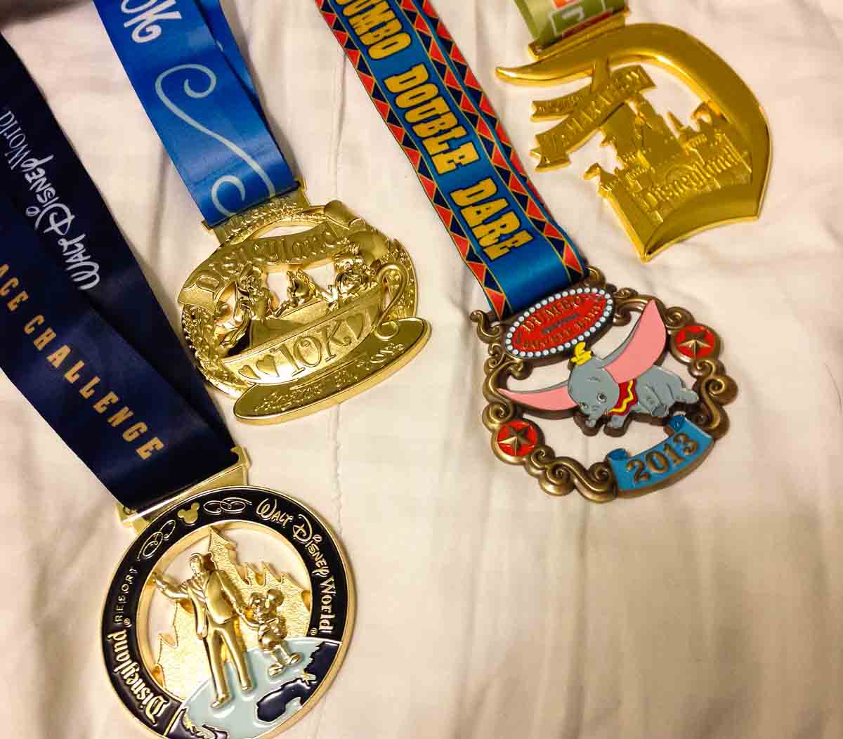 Disney Dumbo Double Dare medal collection runDisney Disneyland Half Marathon Disneyland 10k