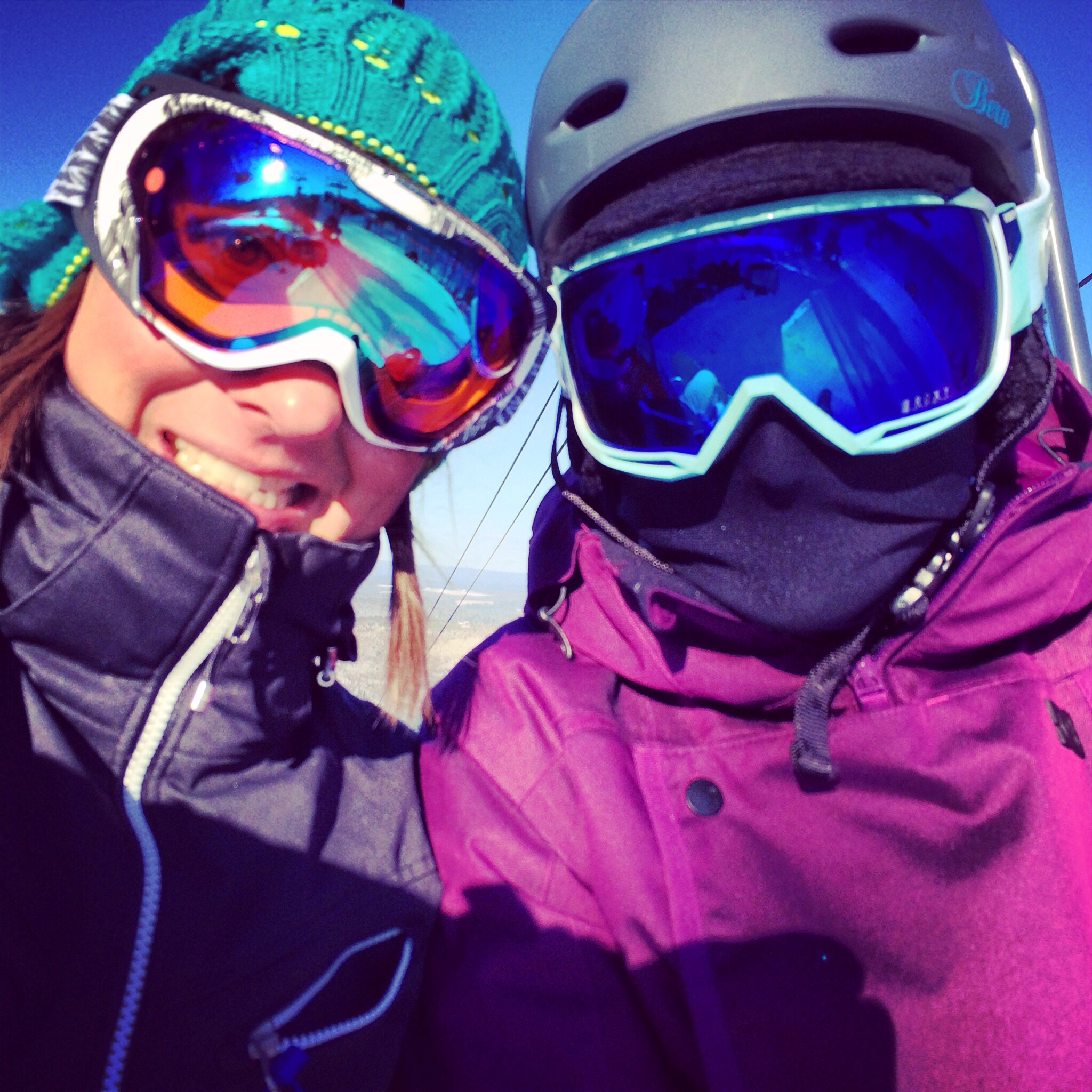 On the ski lift with a snow ninja