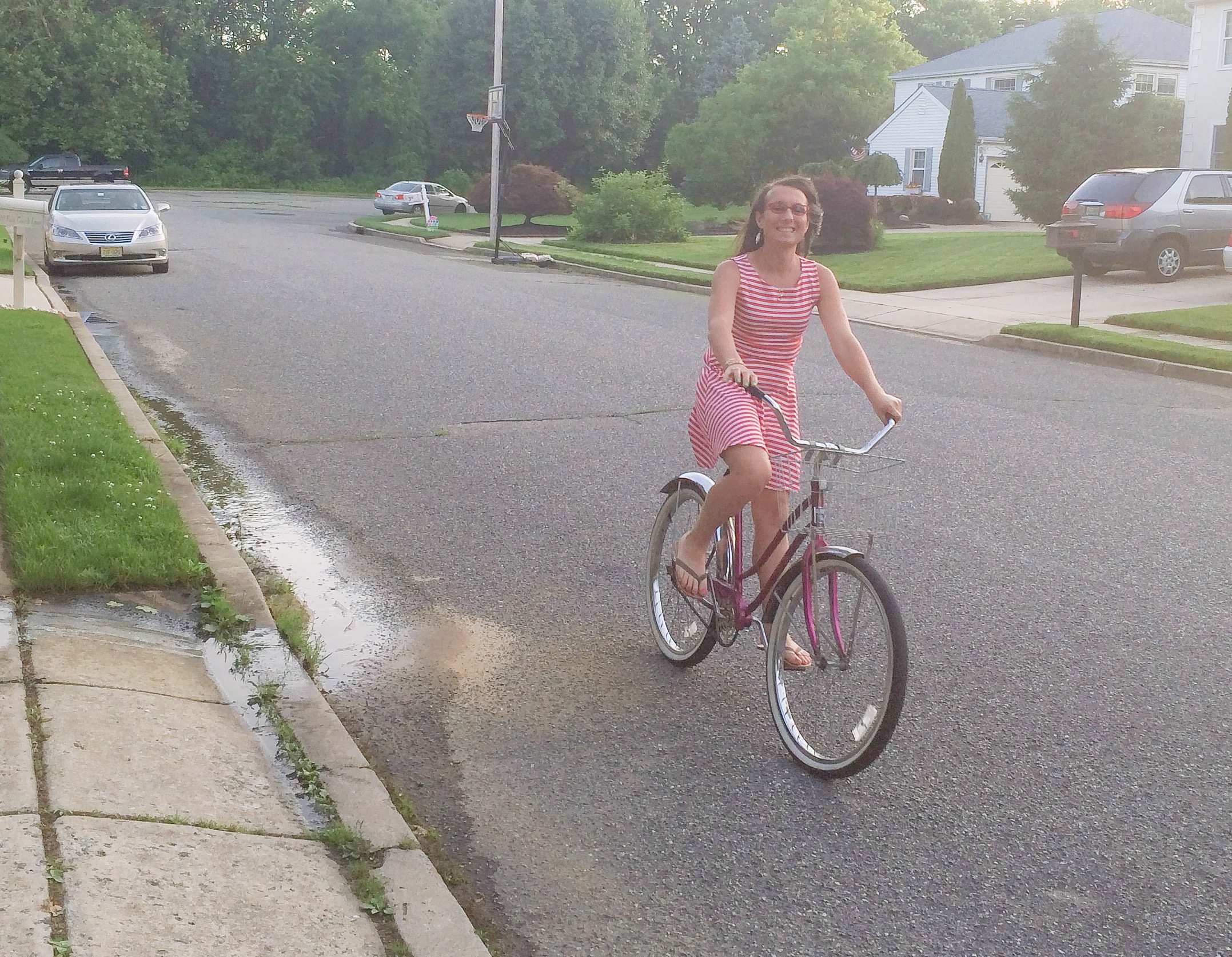 Someone gave my mom a bike and took it for a spin around the block while I was home with them. 