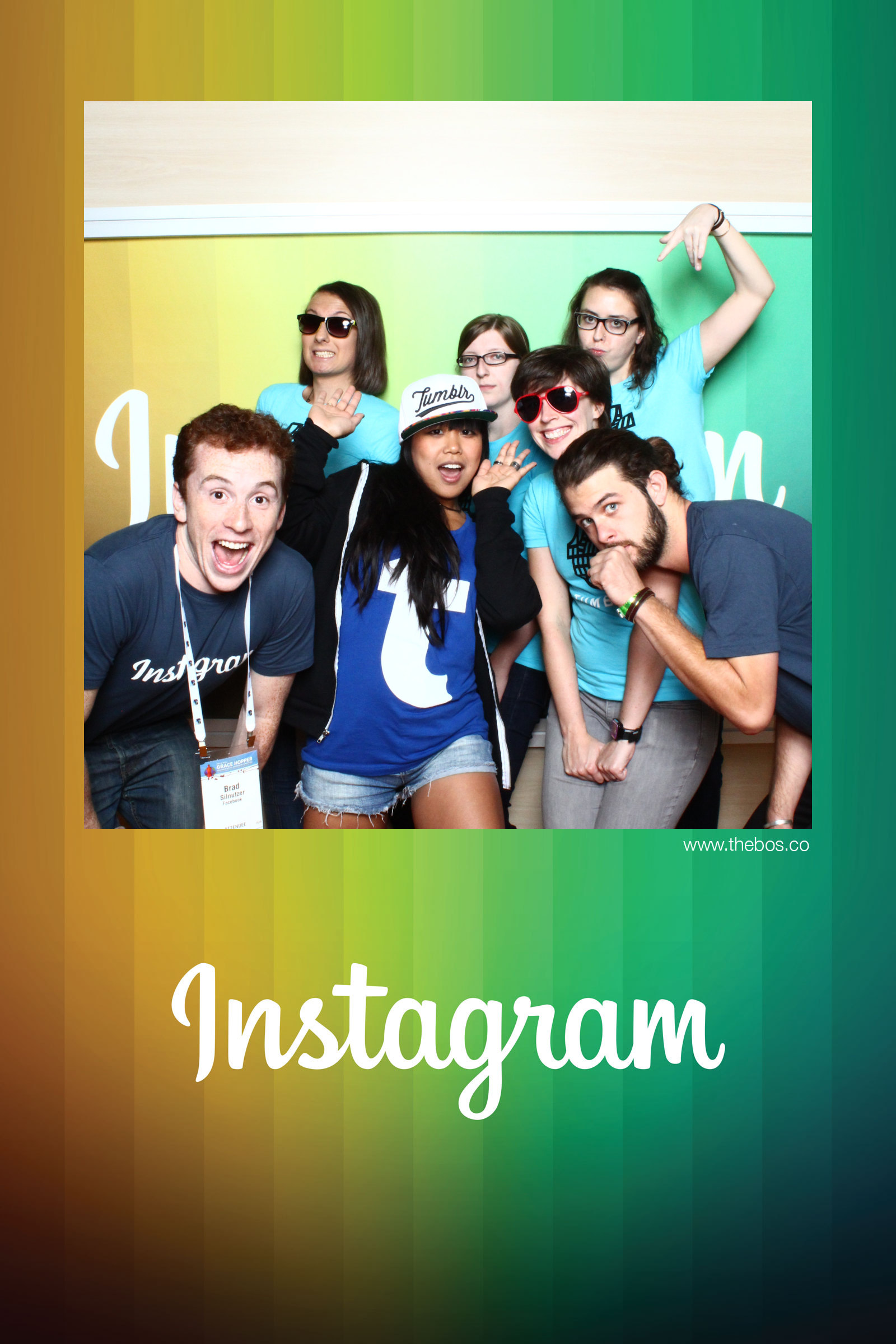 Just hanging with my fellow Tumblr ladies and the guys working the Instagram booth
