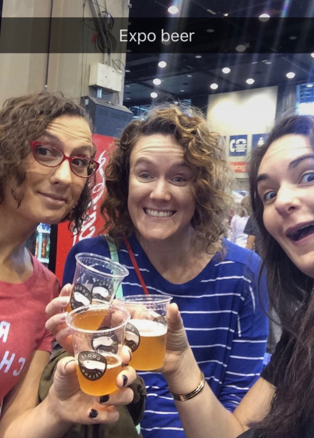 Free beer at the expo. Photo stolen from Ellen's Snapchat.