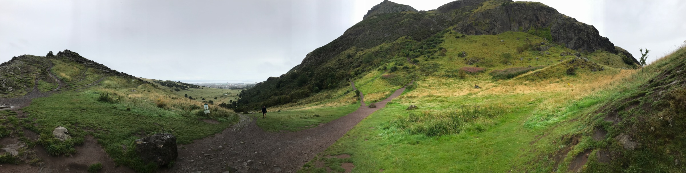 Looking up at Arthur's Seat from the beginning of the hike.