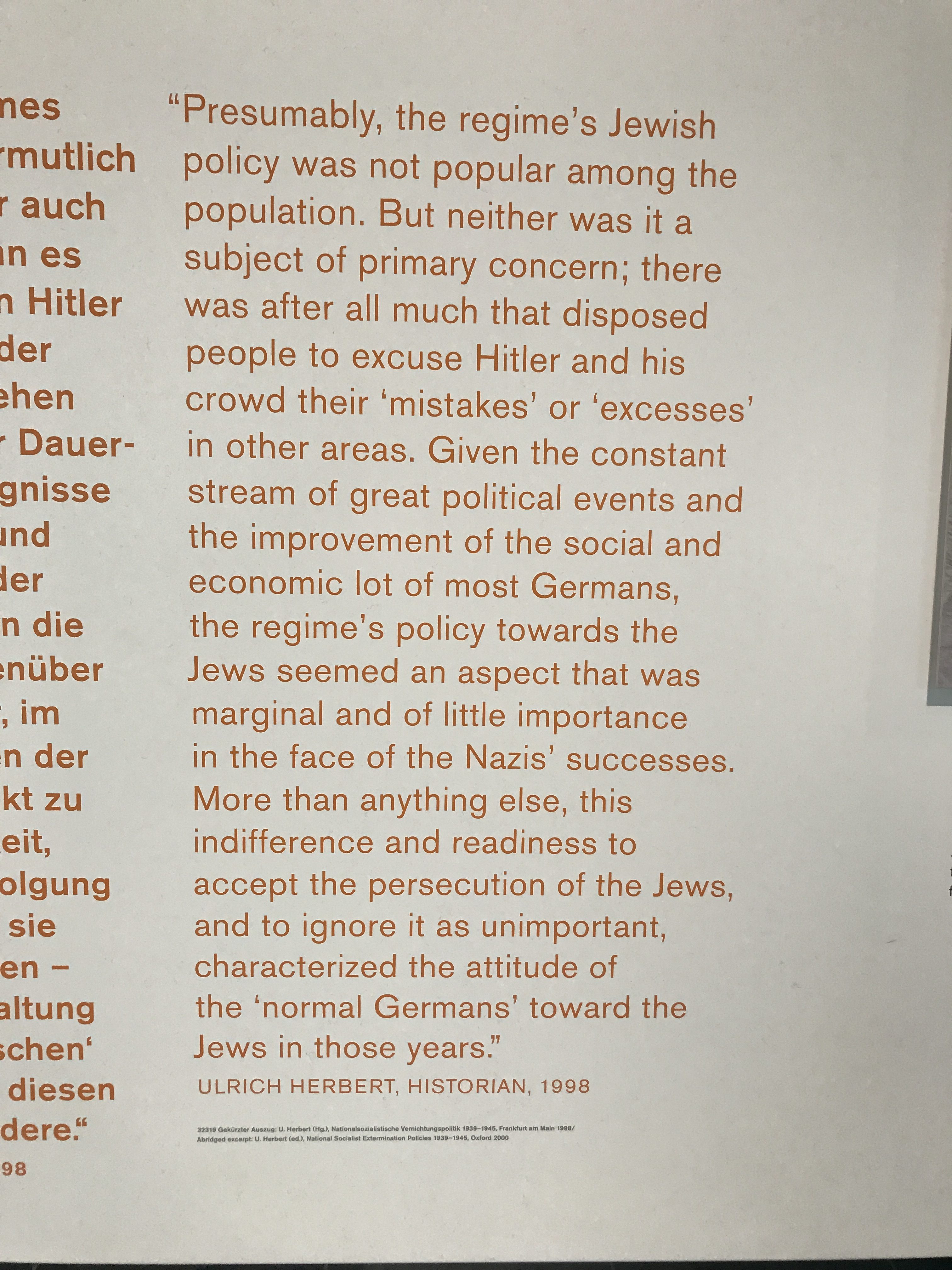 An important quote from the Topography of Terror that all Americans should think about.